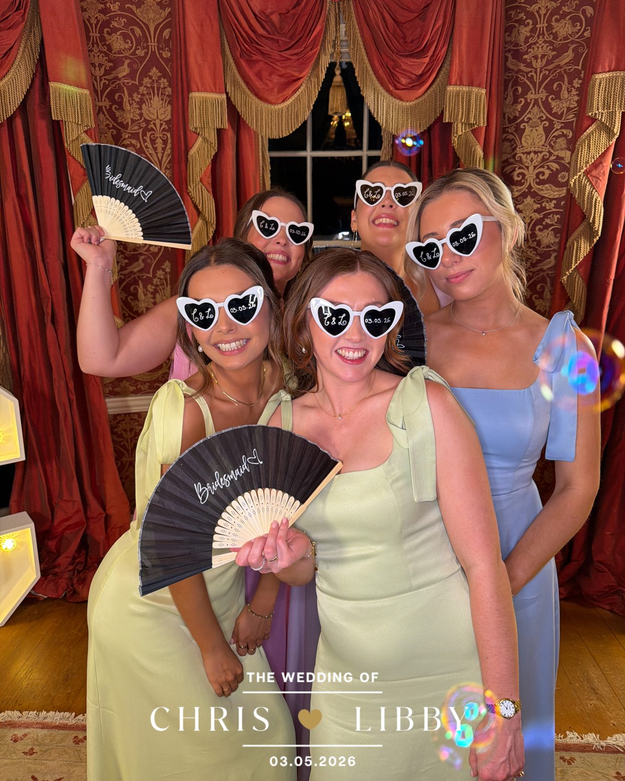 Luxury 360 photo booth at a Yorkshire wedding, personalised to the couple